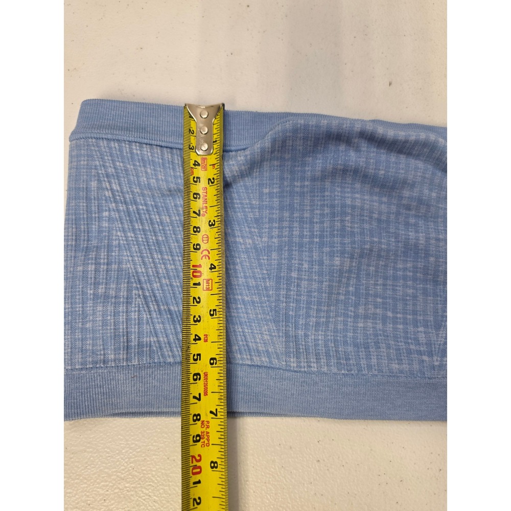 PINK Victoria's Secret Light Blue Ribbed Seamless Bandeau Tube Top Large - Picture 7 of 7